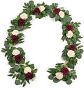 PONATIA 6FT BurgundyArtificial Flowers Eucalyptus Garland by ponatia