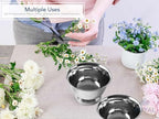 Royal Imports Silver Pedestal Vase, 8" Flower Bowls for Centerpieces 2 Pack - Image 3