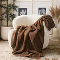 EVERGRACEHOME Chunky Chenille Knit Throw Blanket, 60 x 80, Burnt Orange by EVERGRACE