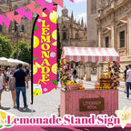 HunnmingRe 2 Set 11ft Pink Lemonade Feather Flag Kit, Large Advertising Swooper Flag Banner with Aluminum & Fiberglass Poles and Ground Stakes, High-visibility Outdoor Sign for Business, Store - Image 5