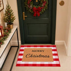 2pcs 24x32in Merry Christmas Doormat Red White Buffalo Plaid Rug - Image 3