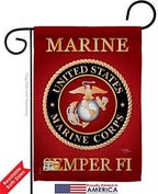 Marine Corps Garden Flag - 2pcs Pack Armed Forces USMC Semper Fi United State American Military Veteran Retire Official - House Decoration Banner Small Yard Gift Double-Sided Made in USA 13 X 18.5 - Image 2