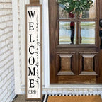 comurdyo Welcome-ish Sign for Front porch Standing 45"X9" Wood White by comurdyo