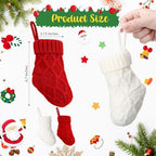 Geyoga 24 Pieces Mini Christmas Knit Stockings 6 Inch Cable Knitted Stockings Bulk Xmas Hanging Ornament Decoration for Christmas Tree Fireplace Holiday Party Favor (Red, White) - Image 2