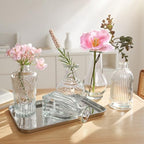 Glass Bud Vases Set of 12, Clear Small Vases for Flowers, Bulk Glass Vase for Centerpieces, Vintage Embossed Flower Vase for Wedding Table Decoration, Home, Cocktail Party - Image 4