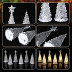 Glooglitter 6 Pcs Acrylic LED Christmas Tree, 5'', 6'' - Image 3