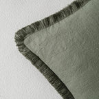 MIULEE Linen Decorative Lumbar Throw Pillow Covers Light Olive Green 12x20 - Image 3