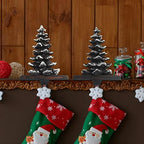 2025 New Christmas Stocking Holders for Mantle Set of 2 Snow Brown Vintage Xmas Tree with Non-Skid Stockings Holders for Fireplace Home Decor Holiday Gifts Christmas Decorations Indoor Supplies - Image 6