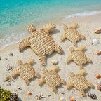 Threehoney 6 Pcs Sea Turtle Beach Decor Handmade Wicker Turtle Wall Decor - Image 2