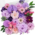TINGE TIME Artificial Wedding Flower Combo, Rose Dahlia Purple Flowers by TINGETIME