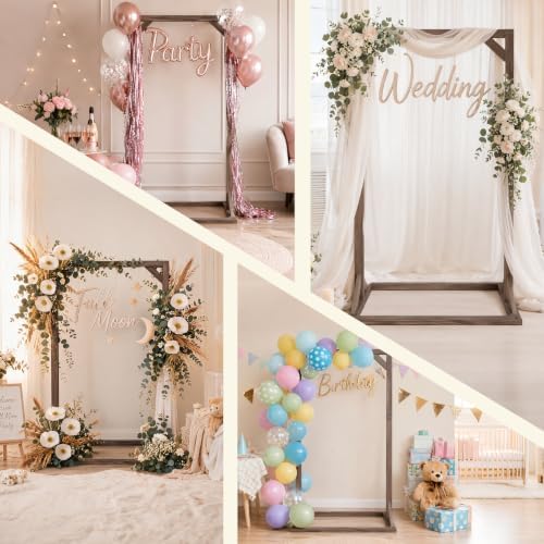Wooden Welcome Sign Stand, 68" x 34" x 17" Heavy Duty Sign Holder Stand Wood Easel w/ Poster Design Templates for Wedding, Bridal Shower, Baby Shower, Birthday Party - Image 7