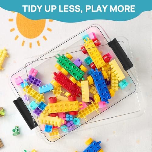 Vtopmart 4 Pack 6 Qt Plastic Storage Bins with Lids, Sensory Bins, Black - Image 6