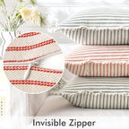 MIULEE Christmas Red Striped Euro Decorative Throw Pillow Covers, 24x24 - Image 2