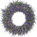 32" Large Artificial Eucalyptus and Lavender Wreath for Front Door(Purple) by FOTEEWL