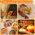LemonRoad 36 Pcs Fall Cloth Napkins and Napkin Ring Holders, Autumn Reusable Fabric with Wooden Maple Leaf Pumpkin Napkin Rings for Thanksgiving Table Decor Fall Banquet Holiday Dinner Party Supply - Image 6
