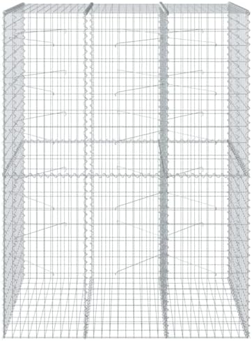 vidaXL Gabion Basket with Cover 59.1"x39.4"x78.7" Galvanized Iron - Image 5
