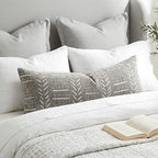 BlissBlush Decorative Long Lumbar Pillow Cover 14x36 for Bed, Light Gray Soft Woven Chenille Accent Pillow Cover for Bedroom Couch Sofa, Textured Farmhouse Boho Cushion Cover by BlissBlush