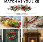 MOYEE Christmas Candle Holder Wreath Single 14 inch, Christmas Candle Ring - Image 3