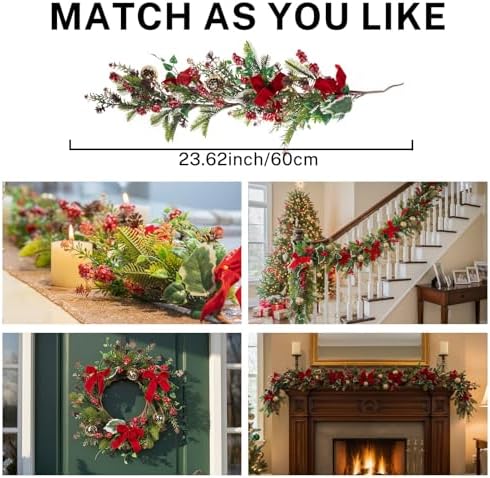 MOYEE Christmas Candle Holder Wreath Single 14 inch, Christmas Candle Ring - Image 3