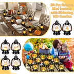 Ferraycle 24 Pcs Fall Mini Lantern Decor, 4" Thanksgiving Pumpkin Lantern - Image 5