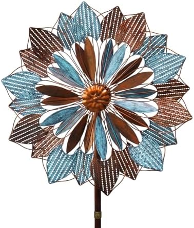 Wind Spinners Outdoor, 84" Large Metal Kinetic Wind Sculptures for Garden, Classic Yard Art with 2 Piece Welcome Flag Decoration by AAnleolife