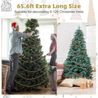 ZenNex 65.6Ft Christmas Wooden Bead Garland 2 Pcs Long Bead String,Deepgold - Image 5
