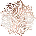 Set of 18 Round Placemats Rose Gold, Heat-Resistant PVC Table Mats with Luxury Metallic Glossy Finish for Thanksgiving Christmas Wedding Party Decor, Easy to Clean by Unknown