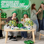 Canlierr 10 Pcs St. Patrick's Day Decorations Table Centerpiece Artificial Daisy Four Leaf Clover Branches with Vase Set Green Floral Arrangements for Home Farmhouse Party - Image 6