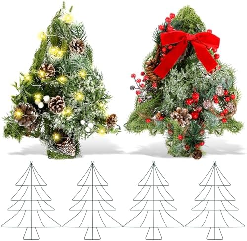 6 Pcs 13 Inch Christmas Wreath Christmas Tree Wire Wreath Frame by Memorywuu