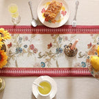 patdrea Designer Farmhouse Linen Extra Long Table Runner,Rustic Cottage Mauve with Rooster and Floral Pattern Fabric Table Mat,Decoration for Kitchen Dining Christmas New Year Banquet, 12"*118" - Image 4