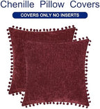 CaliTime Decorative Couch Throw Pillow Covers 22 X 22 Inches Burgundy - Image 6