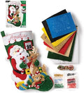 Bucilla Felt Applique 18" Stocking Making Kit, Santa and Friends, Perfect for DIY Arts and Crafts, 89330E by Bucilla