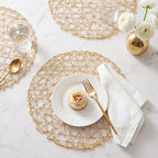 Threehoney Paper Braided Round Placemats, Set of 36, Gold, 13 in - Image 4