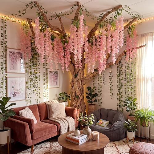 Zeyune 3D Wisteria Tree Classroom Decor for Reading Corner, Pink - Image 4