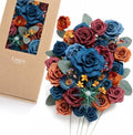 Ling's moment Fake Flowers Box, Mandarin & Royal Blue Deluxe Combo by LingsMoment