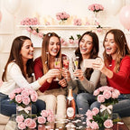 Auihiay 104PCS Pink Roses, Realistic Silk Velvet Pink Artificial Flowers - Image 7