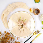 Pesonlook 60 Pcs Beige Cotton Linen Napkins with Fringe, 16x16 Inches - Image 3
