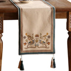 Patdrea Designer Vintage French Linen Table Runner,12"X118"-Wensel E by patdrea