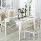 Embroidery Luxury Table Runner Jacquard Fabric Table Runner with Multi-Tassels for Dining Room Dresser Wedding Party Decorations, 13" x 82", Blue - Image 3