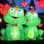 DomKom 5FT Valentines Day Inflatables Outdoor Decorations, Frog Couple Blow Up Build-in Led Lights for Wedding Party Garden Yard Lawn Décor - Image 5
