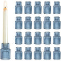 Hewory Glass Candlestick Holders Bulk, 20 PCS Blue Taper Candle Holders by Hewory