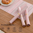 Leetaltree Misty Rose Placemats Set of 12 - Heat Resistant Non-Slip Place mats for Dining Table, Washable Durable PVC Vinyl Woven Table Mats（Misty Rose, 12） - Image 2
