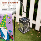 Alpine Corporation 3.4 Feet Tall Outdoor Metal Flag Holder Stake with Solar Powered Lantern and Warm White LED Lights, Flagpole Stand, Garden Decor - Image 5