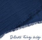 Pesonlook 24 Pcs Navy Blue Cotton Cloth Napkins with Fringe, 16x16 Inch - Image 5