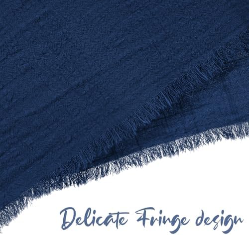 Pesonlook 60 Pcs Navy Blue Cotton Cloth Napkins with Fringe, 16x16 Inch - Image 4