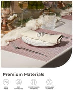 Leetaltree Woven Vinyl Placemats Set of 12,Pink Iridescent - Image 3