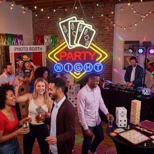 Zhengmy Casino Night Neon Sign, USB Powered Playing Cards LED Wall Decor - Image 6