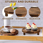 8PCS Wooden Risers for Display Wood Cake Stand for Party Round Food Risers for Buffet Wooden Holder Rustic Riser for Decor Tiered Tray Decor Home Kitchen (Rustic, 8 PCS (10", 8”, 6”, 5”)) - Image 3