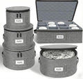 Cirhy Rigid China Storage Containers, Mug & Cup Organizer,5-Piece Set,Grey by Cirhy