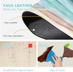 Coastal Placemats Set of 4 - Coastlin Faux Leather Anti Heat Placemats for Dinner Table, Non-Slip Waterproof Oil-Proof Washable Reusable Placemat for Indoor Outdoor Kitchen, 15.75In*11.81In - Image 3